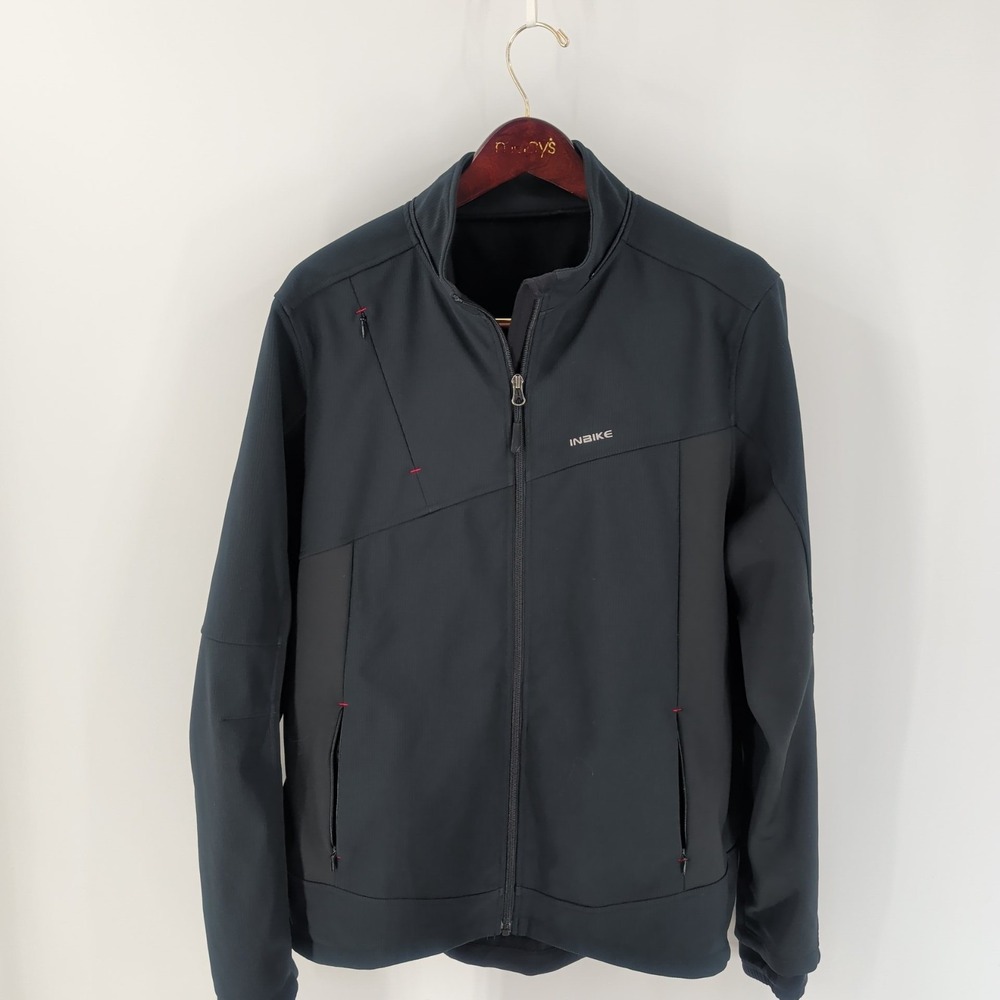 Inbike Long Sleeve‎ Full Zip Windproof Softshell Cycling Jacket Gray Size L